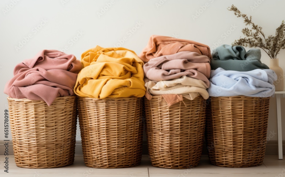 Laundry basket in the laundry room of the home