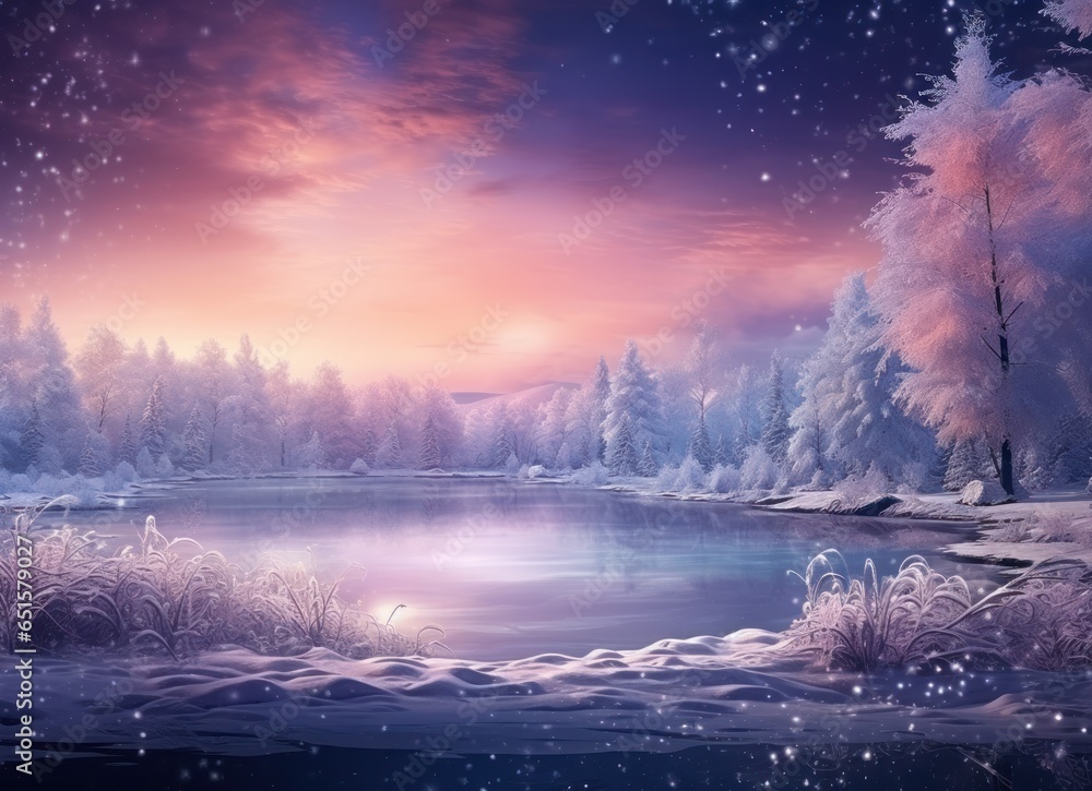 Winter natural landscape