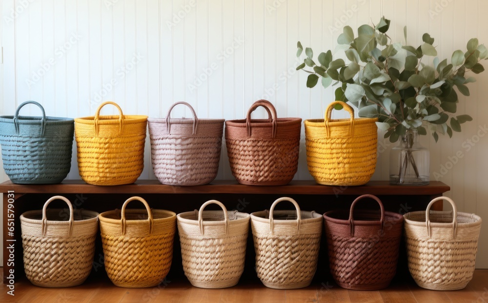 Laundry basket in the laundry room of the home