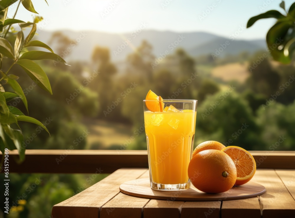 A refreshing drink out of the bottle on a wooden railing