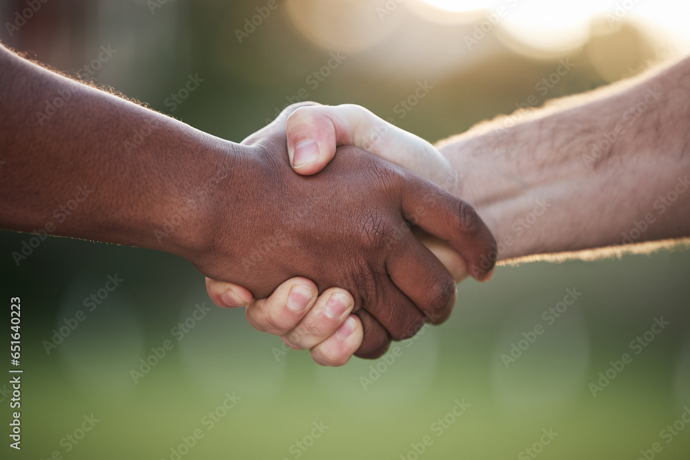 Shaking hands, partnership and trust, support and solidarity with congratulations or thank you. Introduction, success and team of people with handshake, welcome in community and collaboration meeting