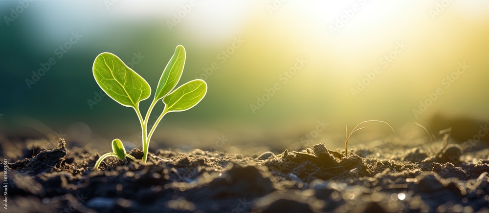 Crop plants in the field reaching for the sun