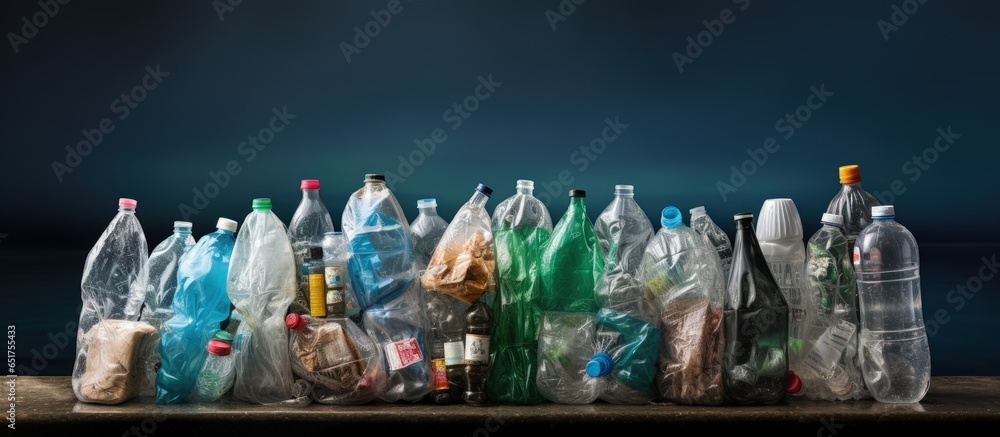 Plastic containers and bags causing pollution