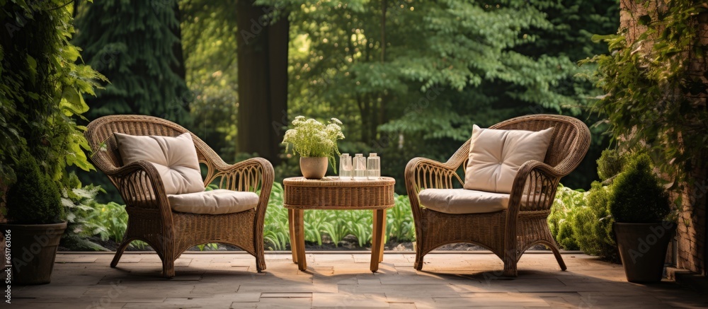 Luxury rattan garden furniture in a simple design