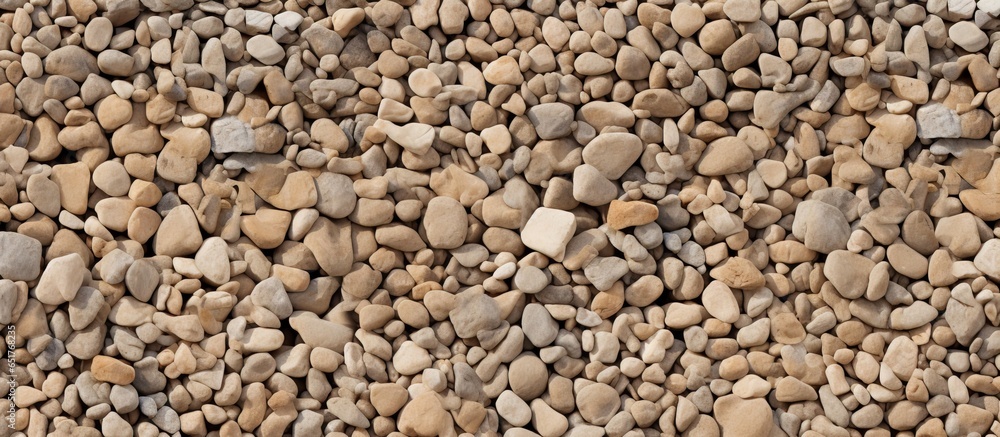 Fine mix size gravel wall with a seamless texture