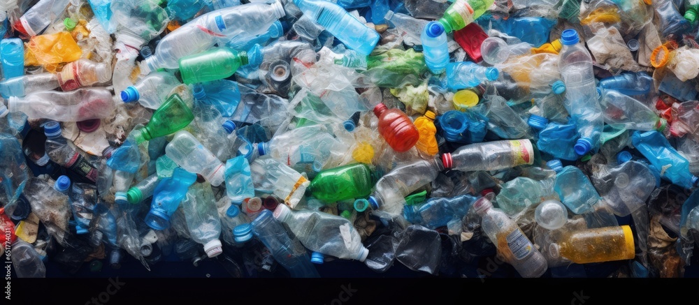 Texture background of plastic waste pollution