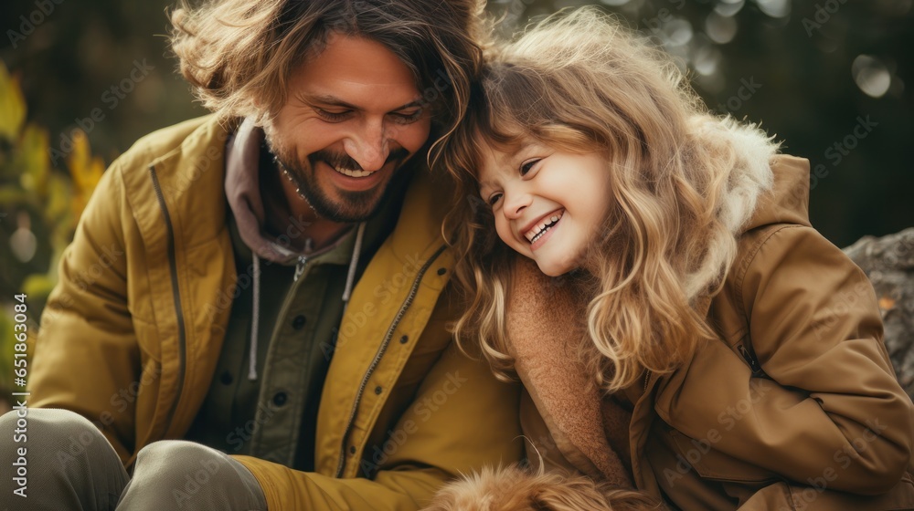 Happy family enjoying time outdoors together