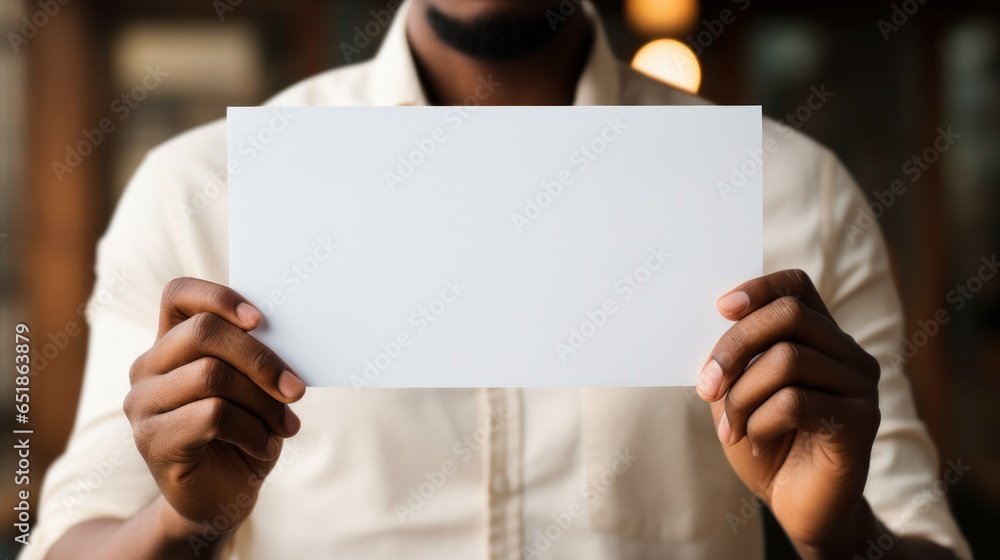 Entrepreneurship: Person holding empty sign