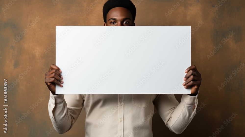 Entrepreneurship: Person holding empty sign