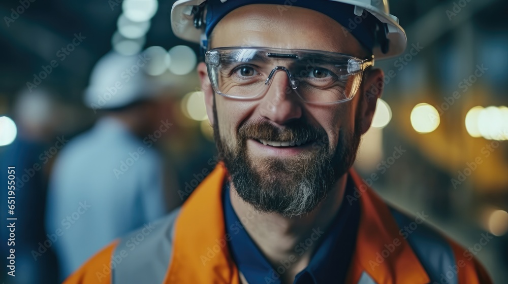 Mature man in metal fabrication plant.