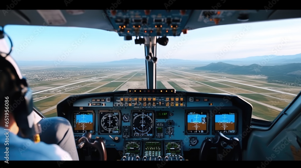 Pilots in the Cockpit, Preparing for Landing.