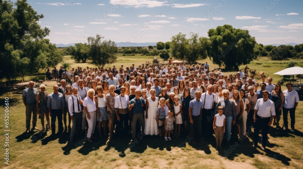 Friends and family taking a group photo