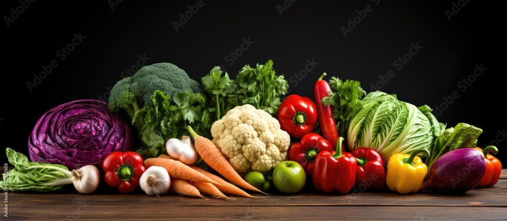 White background showcasing fresh nutritious vegetables