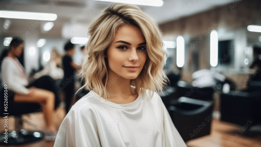 Woman at the hair salon.