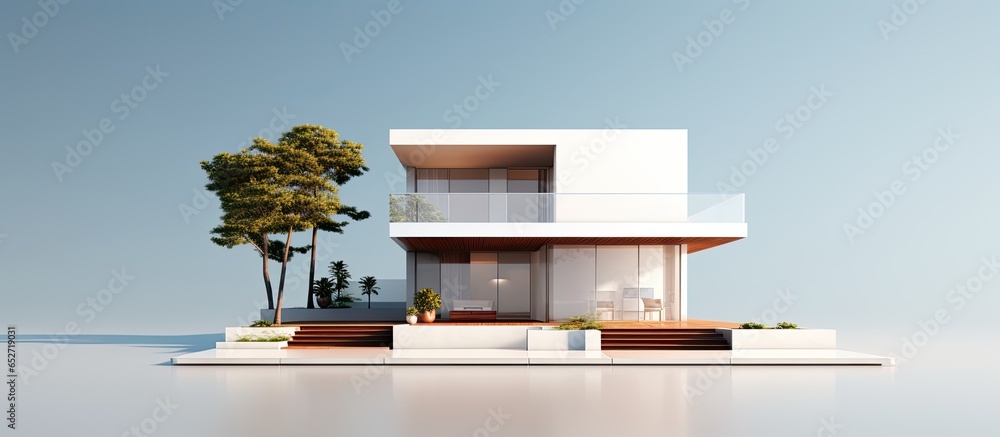 Minimalist design for a two story house