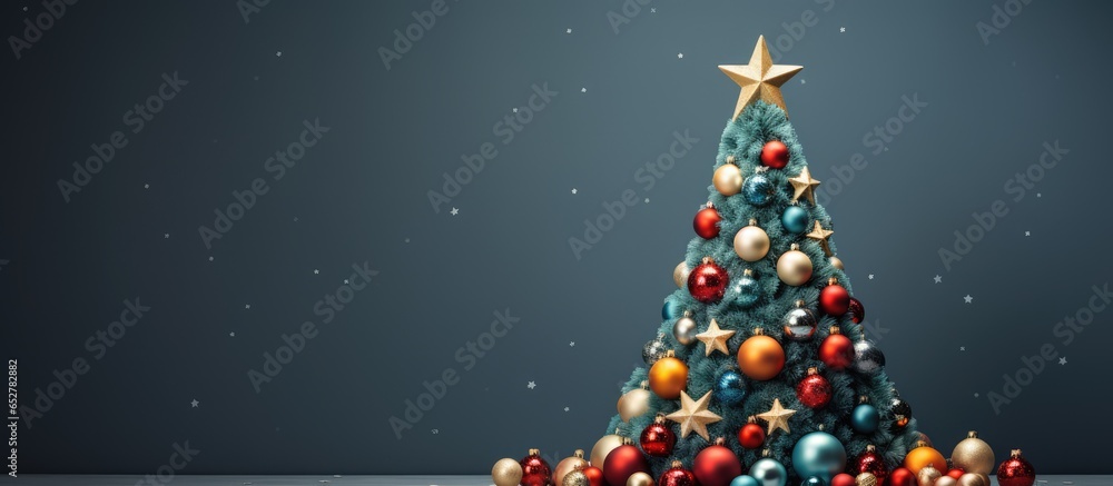 Festive tree adorned with stars