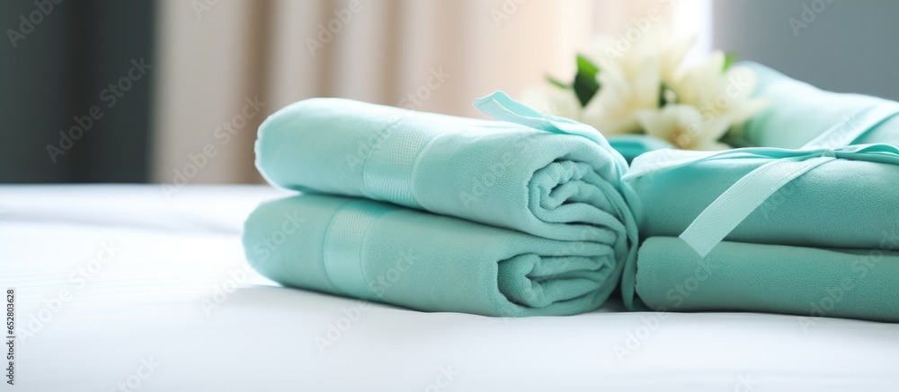 Create decorative towel folding designs in bed