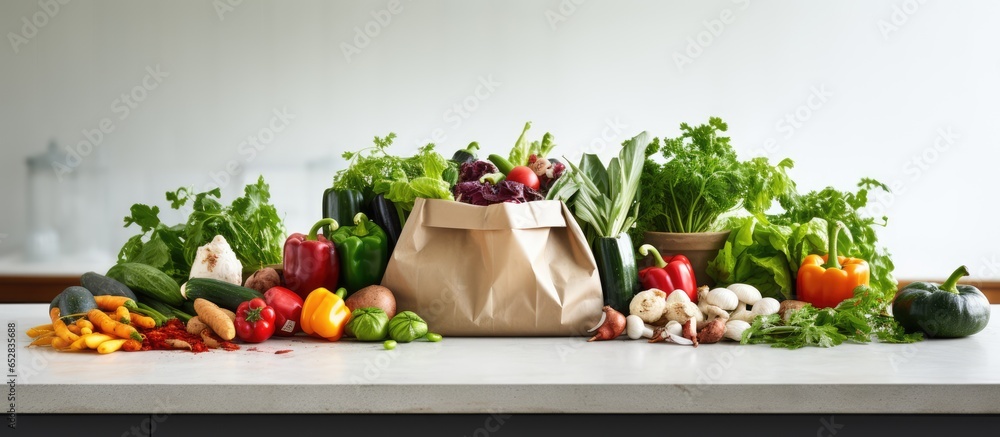 Eco friendly behavior composting vegetable peelings and leftovers using paper bag