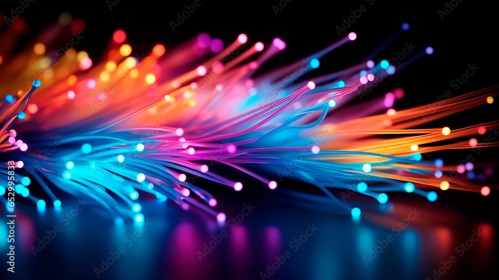 fiber optics lights abstract colors bokeh background