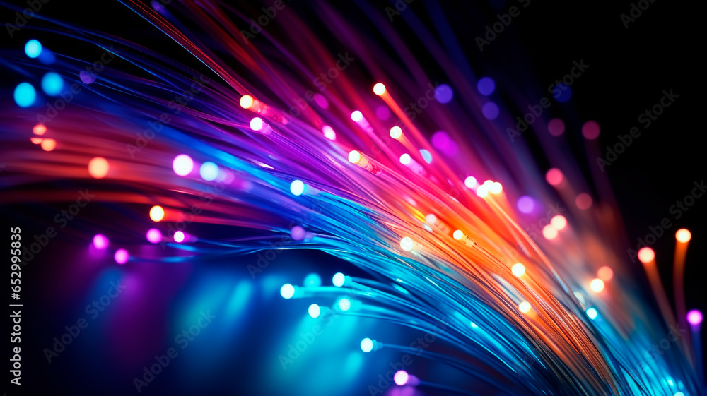 fiber optics lights abstract colors bokeh background