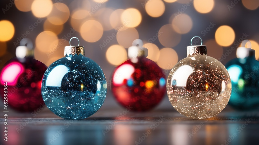 Colorful and sparkling Christmas decorations