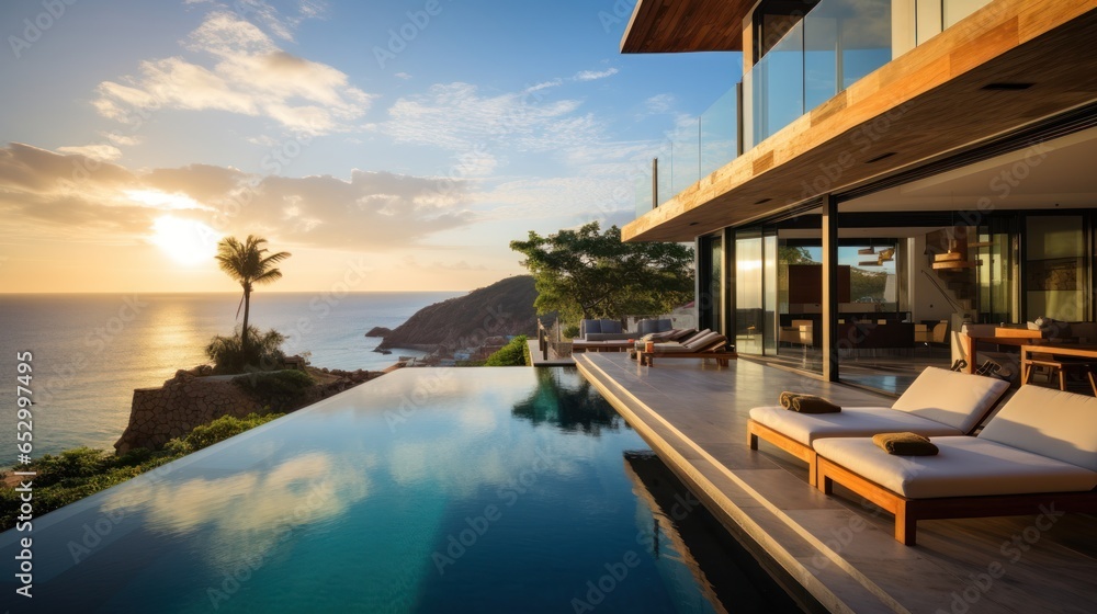 Cliffside villa with panoramic ocean views