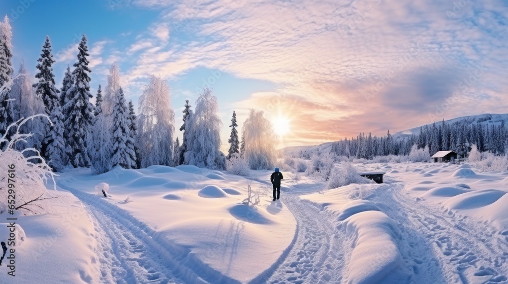 Snowy winter landscapes and outdoor activities