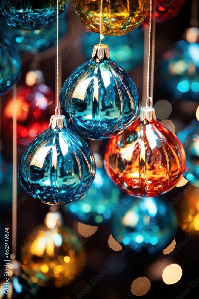 Colorful and sparkling Christmas decorations