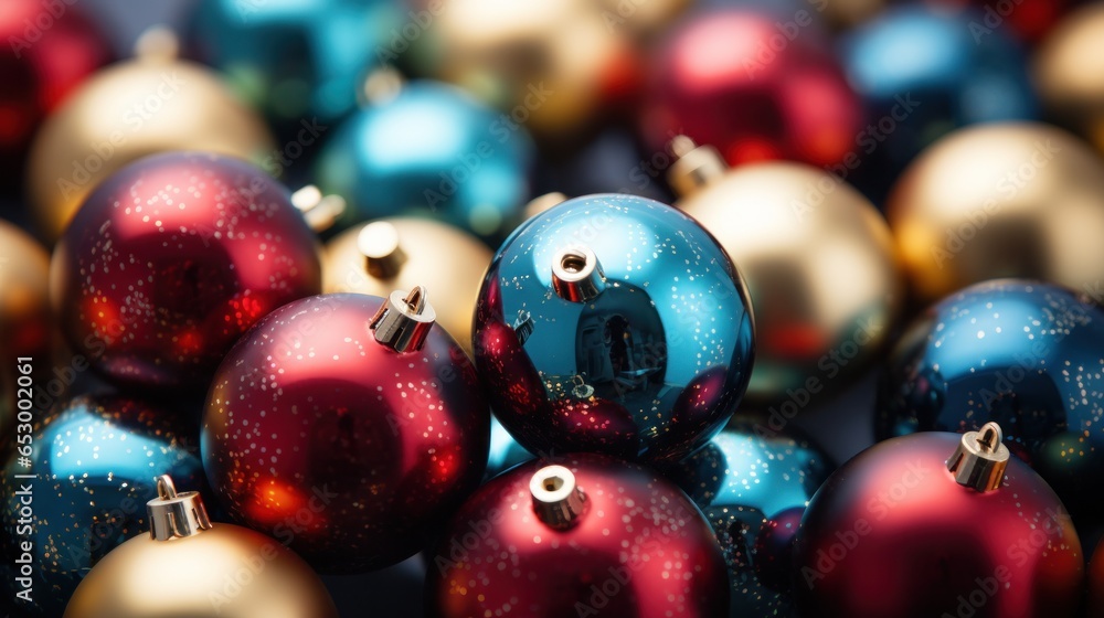 Colorful and sparkling Christmas decorations