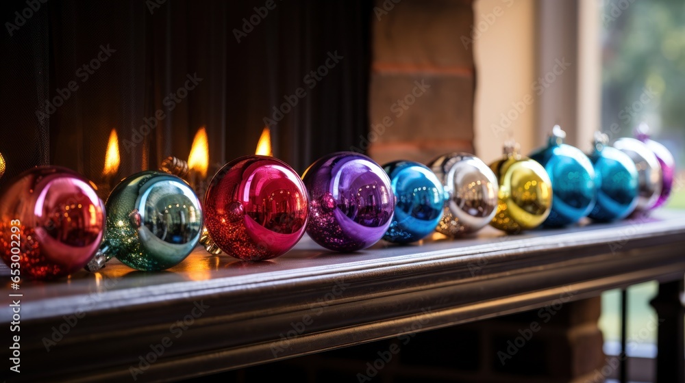 Colorful and sparkling Christmas decorations