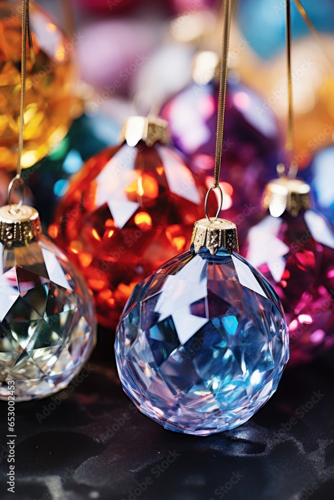 Colorful and sparkling Christmas decorations