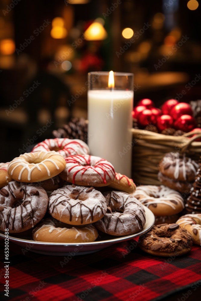 Delicious holiday treats and baked goods.