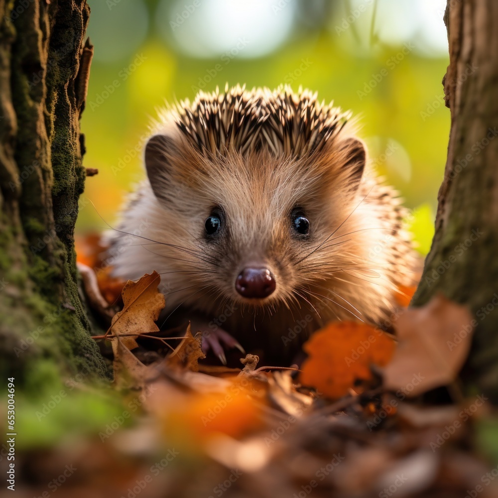 Curious hedgehog exploring its surroundings.