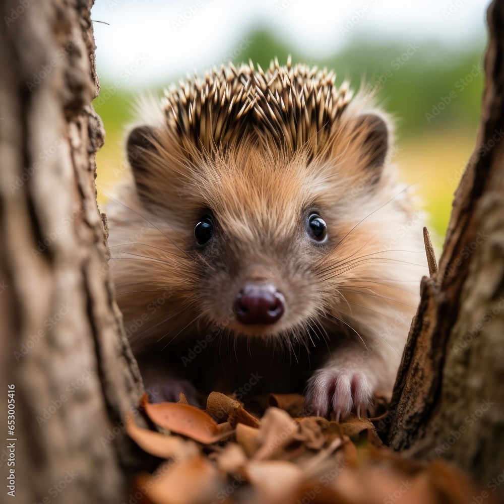 Curious hedgehog exploring its surroundings.