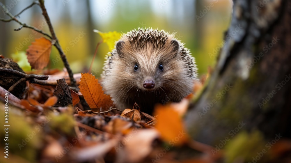 Curious hedgehog exploring its surroundings.