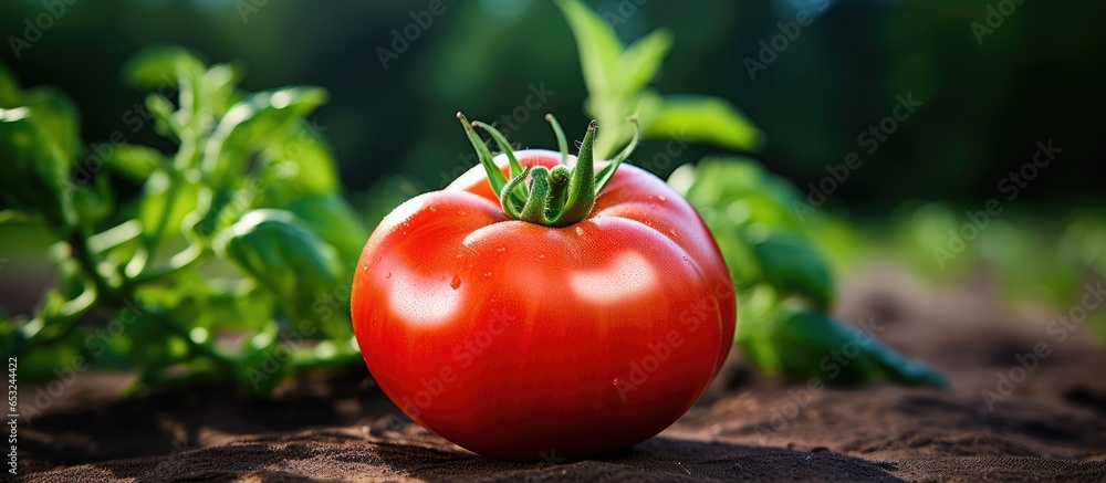 Fresh garden grown red tomato