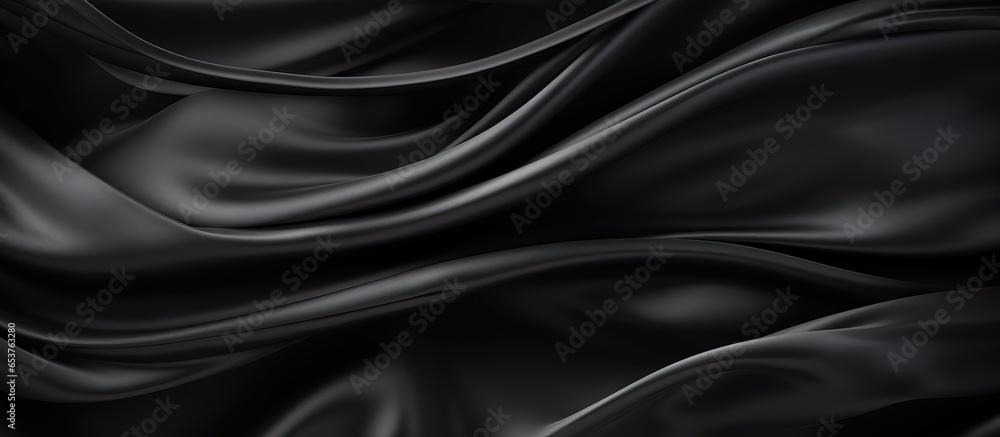 Silk satin background with black texture Elegant folds luxury design space