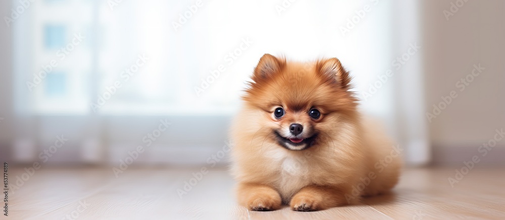 adorable Pomeranian puppy at home