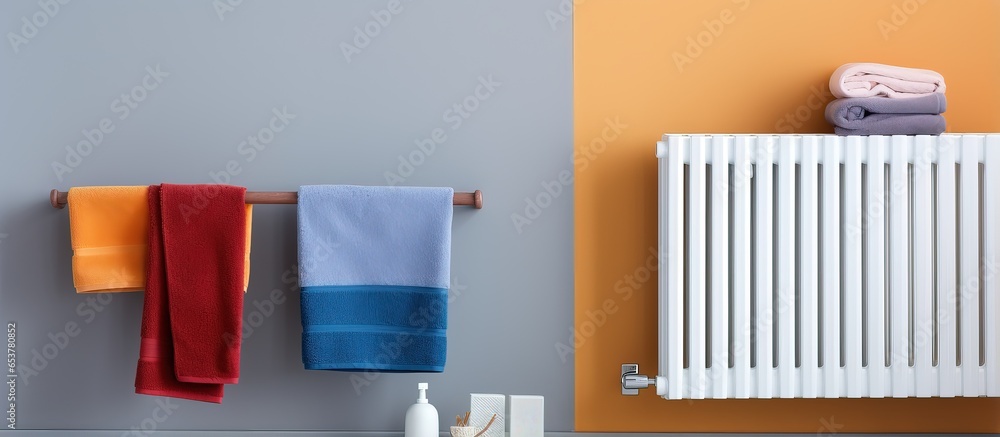 Indoor clothes drying on radiator near window