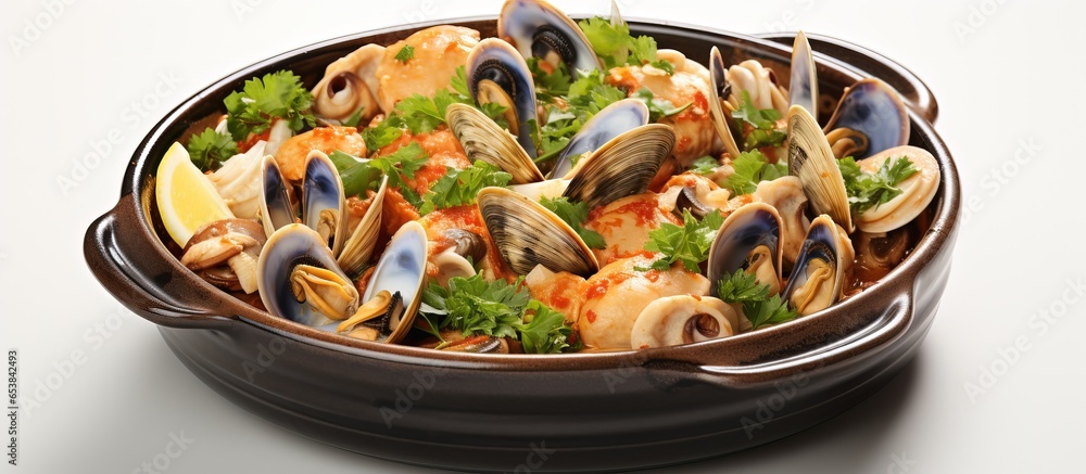 Seafood hotpot with fresh raw clams