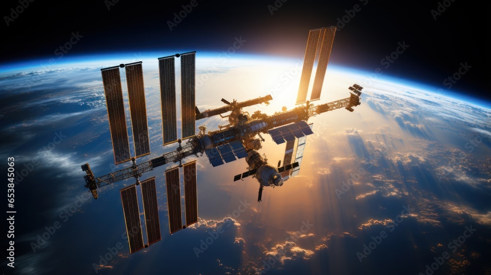 International Space Station orbiting above Earth