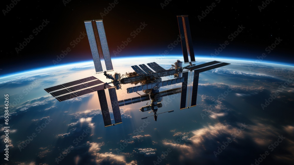 International Space Station orbiting above Earth