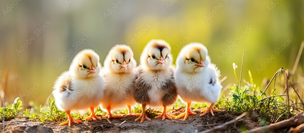 Baby chicks in nature