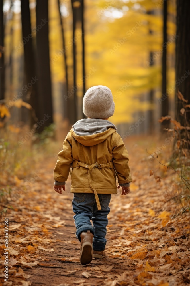 Nature walk with fall foliage