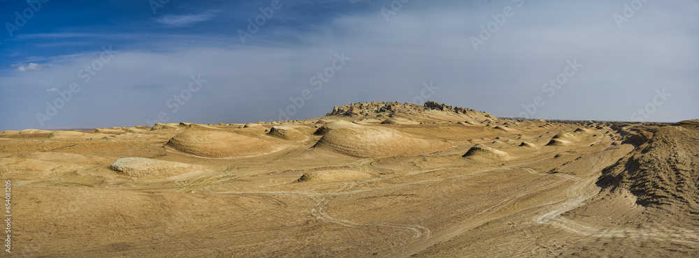 Panorama of Yardang landforms in Qinghai, China