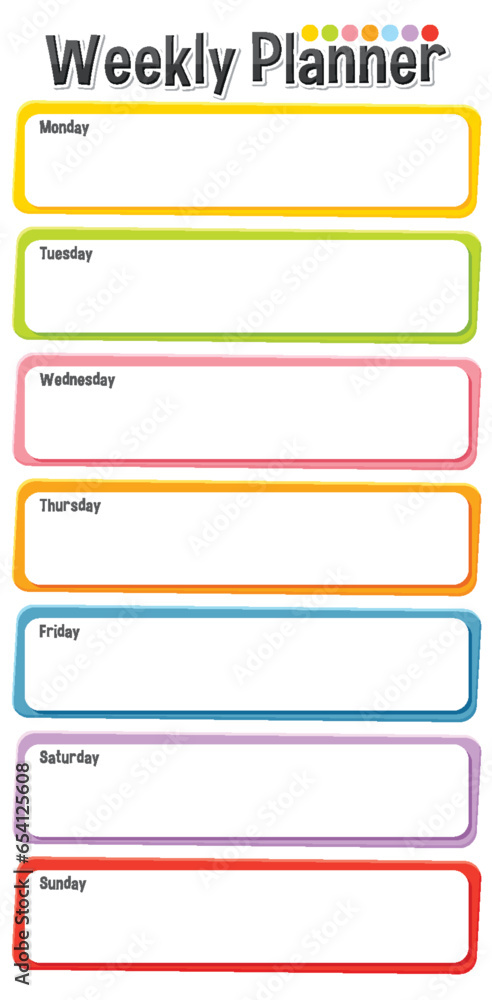 Colorful Weekly Lesson Planner Template with Cartoon Illustrations