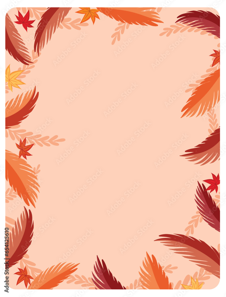 Autumn Palm Leaves A-Frame Border Template Background