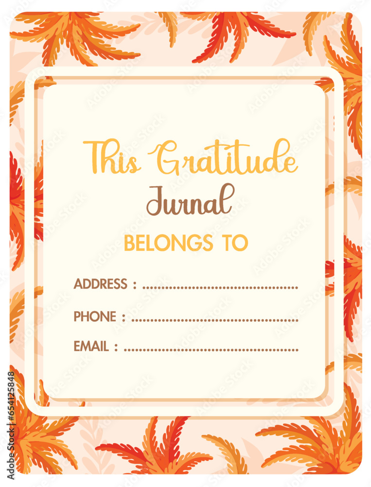 Gratitude Journal with Autumn Leaves Border