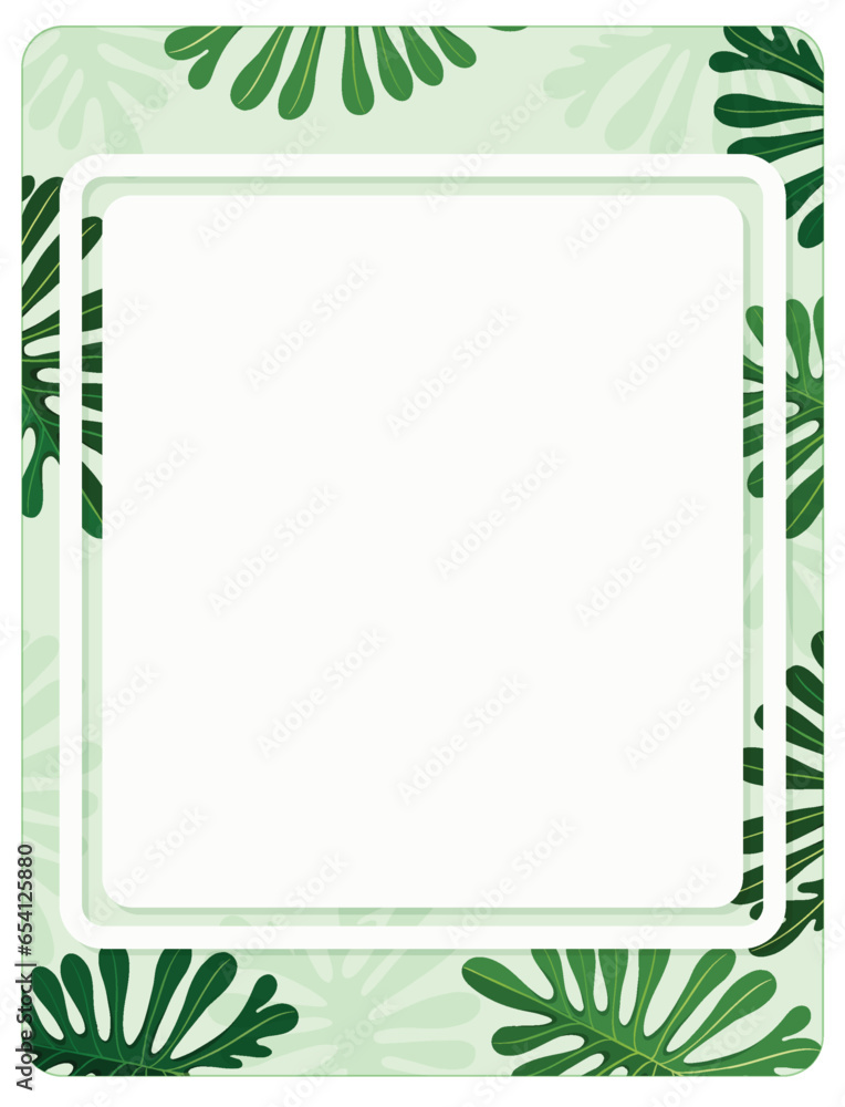 Green Tropical Plants A-Frame Border Template