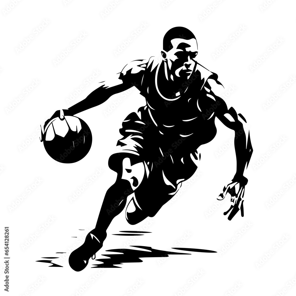 Basketball Logo Monochrome Design Style